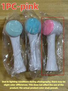 二合一柔软双面洁面刷，专为手动按摩设计，柔软刷毛，深层去角质，清洁毛孔，适合瑕疵肌肤，必备面部护理配件，夏季必备个人清洁工具，男女通用，便携式旅行清洁助手，家居生活 | 身体护理 | 个人清洁工具 | 清洁工具，可用作去角质刷和洗面刷，颜色随机（可能存在轻微色差，请以实物为准） - 多色 - 查看 12