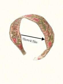 1pc Floral Print Boho Style Polyester Woven Embroidered Headband - Multicolor - View 9