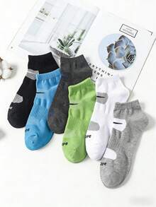 1双男士吸湿排汗透气骑行、跑步、运动休闲短袜，防滑 - 彩色 - 查看 3