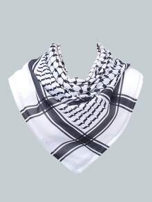 1pc Printed Alpha Head Scarf, Arabic Headscarf, Dubai Headwrap, Desert Handkerchief Shawl - Multicolor - View 6