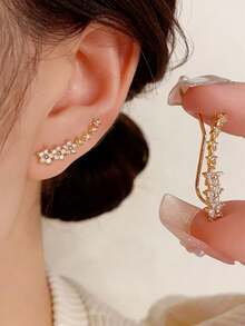 一对欧美经典百搭时尚花朵七星耳环，夏季饰品 - 彩色 - 查看 13