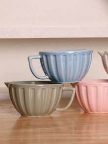 1 个 240 毫升陶瓷烘焙搅拌碗，可用于打蛋、搅拌面糊、烘焙，带倾倒嘴和防滑竖纹，带倾倒嘴和把手，专用于打蛋，家用烘焙碗。 - 烘焙碗 - 查看 3