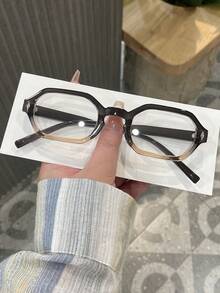 1副女士复古简约纯色全框多边形PC光学眼镜 - 彩色 - 查看 2