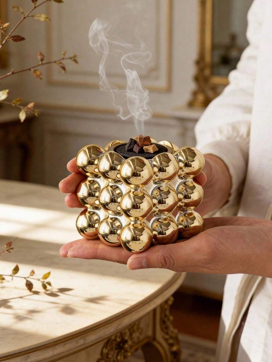 1 chiếc lư hương gốm vuông, thiết kế hiện đại mạ vàng, thích hợp cho các lễ hội, trang trí nhà cửa, văn phòng, làm quà tặng, sinh nhật, lễ tốt nghiệp. - 1PC - Xem 1