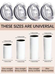 1个/2个装水瓶盖，20盎司替换盖，20盎司细长型替换盖，保温杯替换盖，塑料防溅盖，防漏细长型保温杯盖，适用于直筒杯、平底杯等，单盖两用密封透明塑料防漏盖 - 彩色 - 查看 4