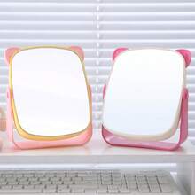 Creative Cat Ear Shaped Makeup Mirror Storage Box, Multifunctional Vanity Mirror Organizer For Dorm, Bathroom, Bedroom Desk, Holds Combs, Hair Clips, Makeup Brushes, Lipstick, Eyeliner - Multicolor - View 11