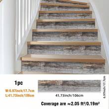 1 Roll Light-Colored Faux Wood Grain Peel And Stick Wallpaper, Non-Adhesive Waterproof Removable Decorative Sticker For Living Room, Bedroom, Kitchen, Stairs, Cabinets, Countertops, 6.97x41.73inch/17.7*106cm - Multicolor - View 16