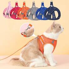 Large Mesh Pet Chest Harness, Vest-Style Dog Leash With Reflective Breathable Dog Strap - Multicolor - View 1