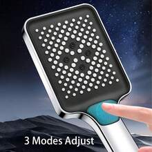 Đầu vòi sen cỡ lớn với 3 chế độ phun (mưa/phun/hỗn hợp) – Màu bạc, chất liệu ABS, kiểu dáng hiện đại cho phòng tắm – Thiết kế tiết kiệm nước áp lực cao cho trải nghiệm tắm sang trọng. - Hình vuông - Xem 10