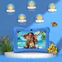 Qetupa Tableta para niños de 7 pulgadas, Android 13, 3GB RAM+64GB ROM, WiFi 2.4G, cámaras duales 2MP+5MP, incluye control parental y software educativo, funda protectora a prueba de golpes - Rosa - Ver 2
