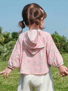 Balabala Infant Toddler Summer UV Protection Hooded Jacket, Lightweight Sun Proof Coat With Cute Ears, Fashionable Outdoor Wear - Pink - View 3