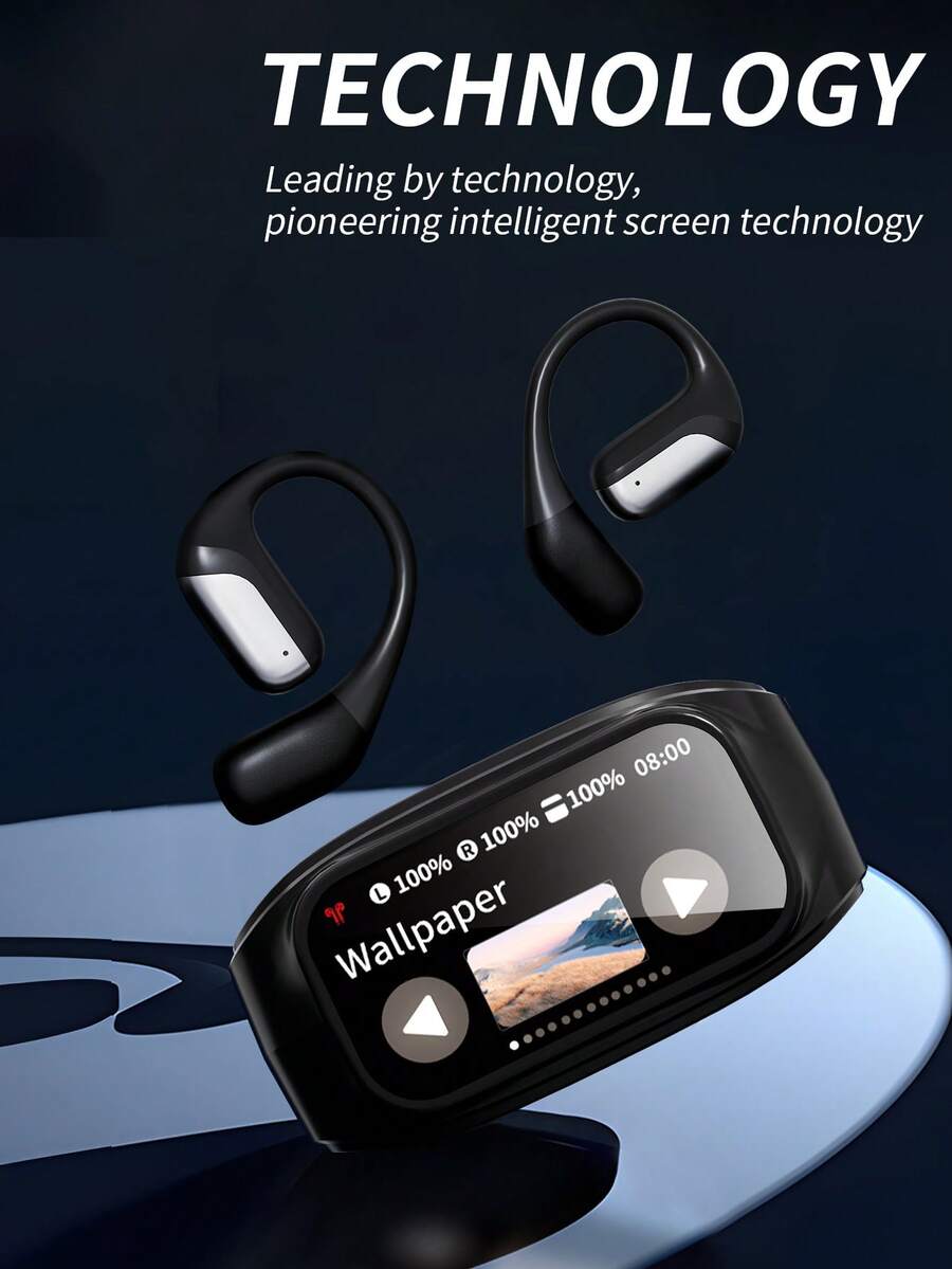 Auricolari senza fili Bluetooth Acer OHR545, design con gancio per l'orecchio e schermo, custodia di ricarica, cancellazione del rumore, audio Dolby, bassi profondi, vestibilità comoda, adatti per sport, corsa, ciclismo, fitness e compatibili con smartphone e tablet.