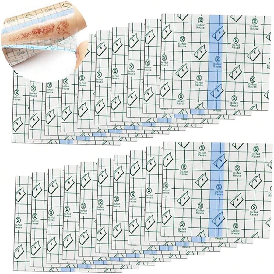 20/100张防水透明绷带，10*10厘米弹力胶带，透明保护绷带，游泳和淋浴用敷料胶带 - Multicolor - 查看 1