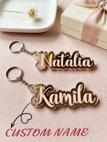 Personalized Name Keychain Custom Mirror Acrylic Keychain, Sturdy Zipper Puller,Backpack Name Tag School,Personalized Gift For Friends & Family - Multicolor - View 1