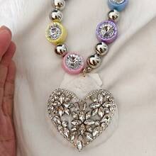 Handmade 2026 Beaded Resin Beaded Flower Crystal Stone Bear Charm Boho Women Pendant Accessory Elegant Agile Necklace Gold-Plated Light Luxury Jewelry Gift - Drill - View 6