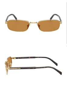 Prada Men's Large Square Frame, Black Acetate Frame, Luxurious Designer Style, Perfect For Summer Beach And Street Fashion. - Black - View 6