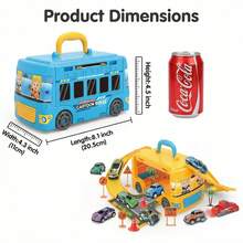 Kids Storage Bus Toy, Multi-Person Interactive Toy Car, Birthday/Holiday/Christmas Gift For Boys And Girls - 收納巴士 - 查看 3
