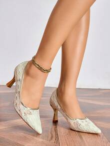 Fashionable Breathable High Heels For Women - Gold - View 2