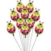 10pcs 41cm Mini Cute Ladybug Cartoon Aluminum Foil Balloons, Suitable For Summer Party Decoration - View 2