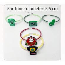 5 Peças Contas de Futebol Criativas DIY Pulseira, Presentes Periféricos da Copa do Mundo de Futebol, Acessórios de Estilo Europeu e Americano - Multicolorido - Visão 13