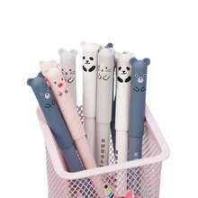 4支/套猫咪图案可擦凝胶笔，0.5mm魔力墨水，蓝黑配色，带橡皮擦，创意学生文具，返校用品 - 套裝 - 查看 8