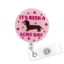 1个闪光腊肠犬徽章卷轴，适用于护士 - B-粉紅色 - 查看 8