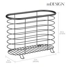 MetroDecor mDesign periódico y revistero para baño Oficina Entrada Negro Mate - Negro mate - Ver 4