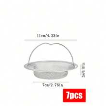 1pc/3pcs/7pcs Stainless Steel Sink Strainer With Handle, Anti-Rust Anti-Clogging Fine Mesh Filter Basket For Kitchen Bathroom Sink, Suitable For Christmas, Housewarming, Birthday, Holiday Gifts, Home Kitchen Sink Accessories - Multicolor - View 12