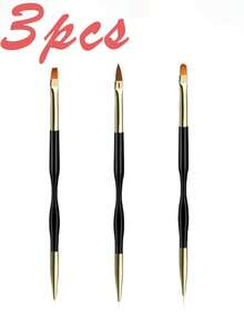 Bộ cọ vẽ móng nghệ thuật - Bộ 3 cọ vẽ móng acrylic hai đầu chuyên nghiệp, cọ kẻ viền, cọ vẽ chi tiết, cọ vẽ thiết kế, cọ đắp gel, dụng cụ vẽ móng 3D. - Nhiều màu - Xem 11