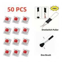 50pcs/100pcs Practical Blue/Black/Red/Brown Mechanical Keyboard Switches, Hot-Swappable Cross Axis Core - With Keycap Puller - Multicolor - View 43
