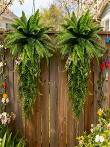 优雅仿真热带雨林蕨类植物，逼真绿色，绿叶繁茂，适合室内/室外装饰，可用于花园、露台、客厅、玄关等场所。是情人节、毕业典礼、复活节、新年、斋月、母亲节、婚礼、派对等场合的理想礼物。可自行造型，是春季室内装饰、节日装饰和室内外地面景观设计的完美之选。 - 彩色 - 查看 2