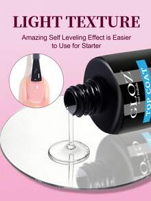 GLOZ Gel Nail Polish Top Coat - No-Wipe Top Coat, High Gloss Long-Lasting Top Gel Suitable For Clear Nail Gel And Acrylic Nails, Suitable For Home DIY And Nail Salon - 無色 - 查看 3