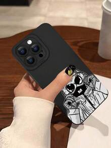 1pc Male Head 2D Graphic Printed Creative High-End Slogan Cool Stylish Male Head Design, Suitable As Birthday/Holiday Gift For Elders, Friends, Family, Couples, Yourself. Black Matte Soft Case With Full Protection Against Dust And Water, Compatible With IPhone 16/15/14/13/12/11/Pro/ProMax/X/XR/XS/XSMAX/7/8/PLUS And Models - Black - View 5