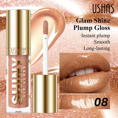  Brillo de labios con perlas brillantes USHAS, brillo de labios espejo de agua no adherente, disponible en 12 colores, hidratante y no reseca, color de larga duración, lápiz labial líquido con brillo, adecuado para fiestas, festivales y maquillaje diario
