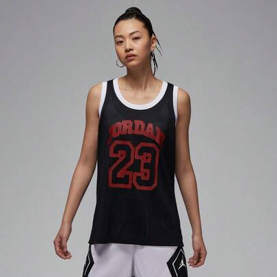 Jordan 女士 AS W J BRK 针织背心，25 个字母和数字图案休闲百搭运动背心 HJ0045-010