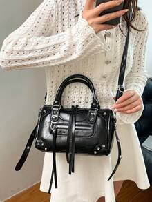 2026 Spring New Women's Casual Pillow Shoulder Bag, Unique Personalized Minimalist Chic Crossbody Bag - Black - View 3