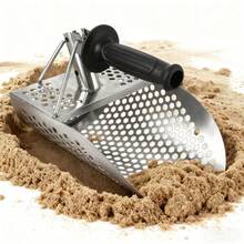 Stainless Steel Sand Scoop Shovel For Metal Detecting Beach Treasure Tool - Silver - View 1