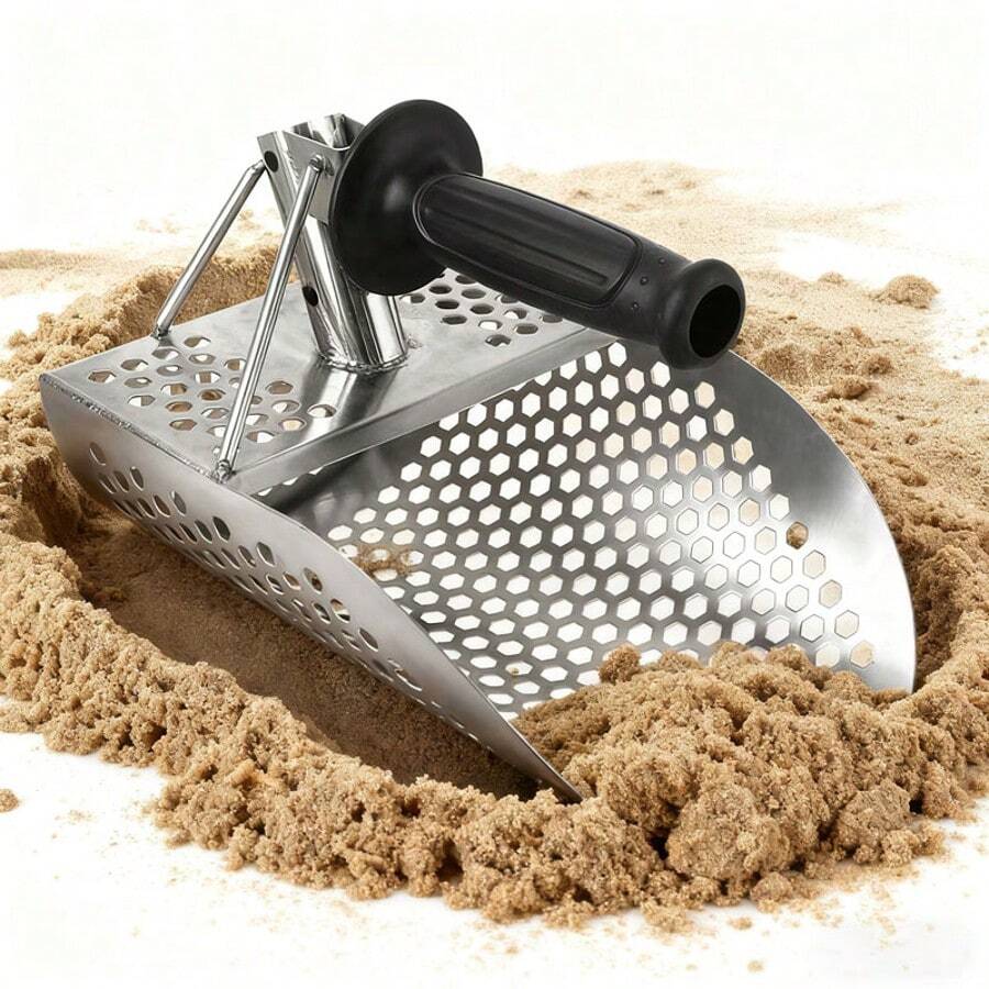 Stainless Steel Sand Scoop Shovel For Metal Detecting Beach Treasure Tool - Silver - View 1