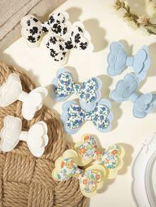 10pcs/Set Double-Layer Bow Hair Clips, Cute & Sweet Pastel Style - Mixed color - View 5