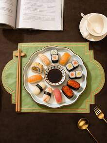 1-6pcs Premium Embroidered Fabric Placemats, Durable Non-Slip Heat-Resistant Embroidered Table Mats - Multicolor - View 10