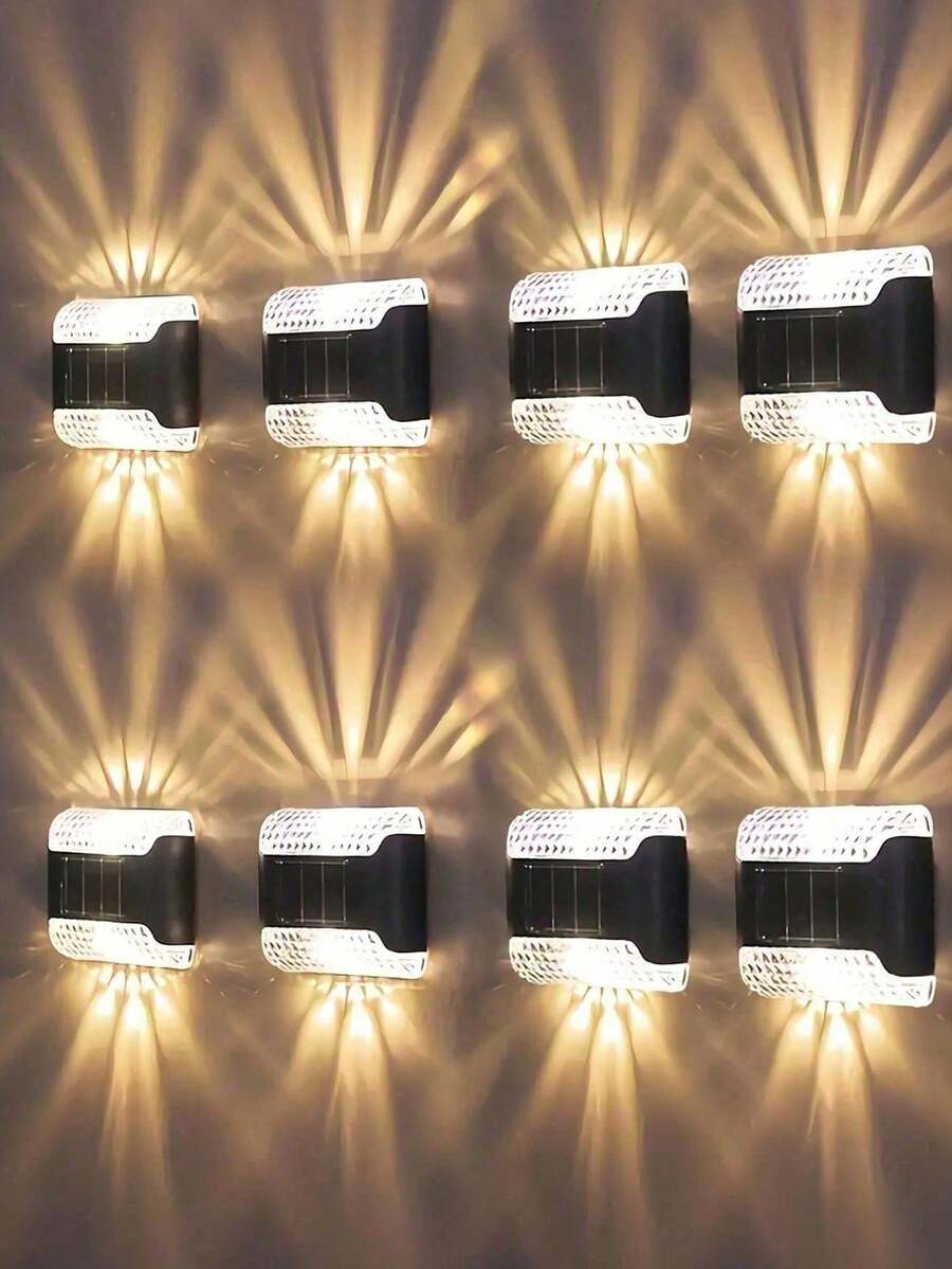 8/4pcs Solar LED Wall Lights - Outdoor Waterproof Smart Lighting Control Sensor, Dusk To Dawn Auto On/Off, Waterproof, Wide Angle Illumination, Suitable For Outdoor Garden Decor, Patio, Balcony, Fence And Corner Lighting. 1/4/8pcs - Solar Lights - View 1