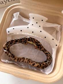 2 pezzi/1 pezzo Fermagli per capelli in plastica leggera bianca/marrone, 11 cm/4,33 pollici, eleganti e minimalisti di colore solido, adatti per uso quotidiano, casual, feste, pendolarismo, spiaggia, vacanza, coda di cavallo, chignon, lavaggio del viso, trucco, accessori per outfit, accessori per capelli estivi, fermagli da spiaggia per vacanze, viaggi - Multicolore - Visualizzare 4