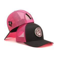 Texas Wind Country Trucker Cap With Curved Brim And Mesh Detail - 黑色粉紅色 - 查看 1