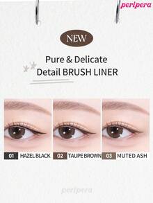 Peripera 速效纤细眼线液笔，液体眼线笔，防晕染、防水、防汗，日常妆容 - #02 Taupe Brown - 查看 7