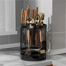Knife Block, Knife Holder & Roll Bag - Black - View 1