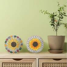 3 Pack Sunflower Stepping Stone, 10 Inch Decorative Garden Step Stone For Yard, Patio, Garden, Walkway, Outdoor And Indoor Home Decor - Hoa hướng dương - Xem 6