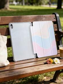 1 件装柔和粉彩波浪纹彩绘平板电脑保护套，兼容 iPad Mini 4/5/6/7、Air、9.7/10.2/10.5/Air 4/5、Pro 11 英寸（第十代）、Air 11 英寸（M3）2025、11 英寸（第十一代）2025、Galaxy Tab A8 10.5 英寸 2022，带笔槽、三折支架、TPU 边框保护、磁吸式睡眠/唤醒功能，可爱设计 - 彩色 - 查看 7