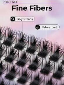 LUCK LTGIRL 192/384/576PCS Voluminous 3D Cluster Lashes DIY Eyelash Extensions C/D Curl 10-16mm Natural 3D Faux Mink Wispy Lashes Voluminous Fluffy Lightweight Soft Reusable - View 5