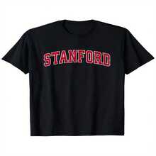Stanford California CA Vintage Sports Design Red Design T-Shirt, Suitable For All Men And Women Outdoor Short-Sleeved T-Shirts In All Seasons, Ready To Wear 100% Cotton, S-XXXL - 黑與白 - 查看 1