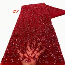 Vải ren thêu kim sa cao cấp kiểu châu Phi, vải ren voan Pháp thêu chất lượng cao dành cho cô dâu và chú rể trong đám cưới Nigeria năm 2026. - A - Xem 2